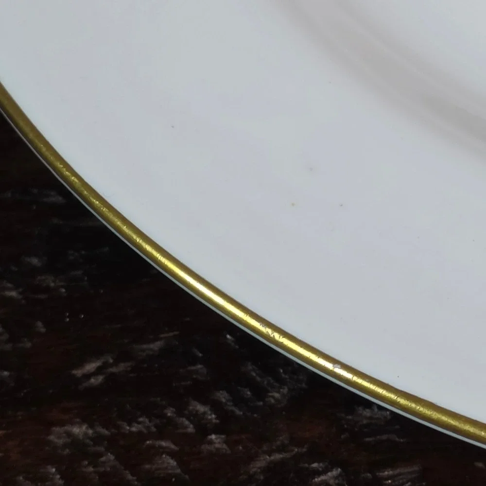 Spode Bone China Bowpot Salad Plate 8 Inch Black Gold Chinoiserie England Y7671